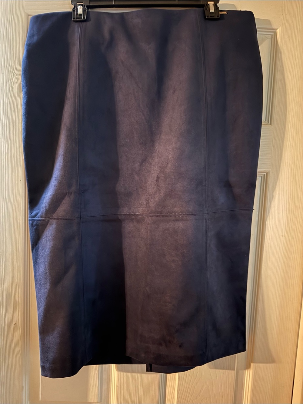 Marc New York: Navy Blue Faux Suede Skirt/NWT/Classic Midi Pencil Skirt